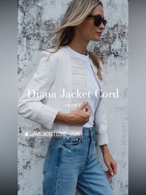 Julia Amory Diana Jacket white cord size medium NWT